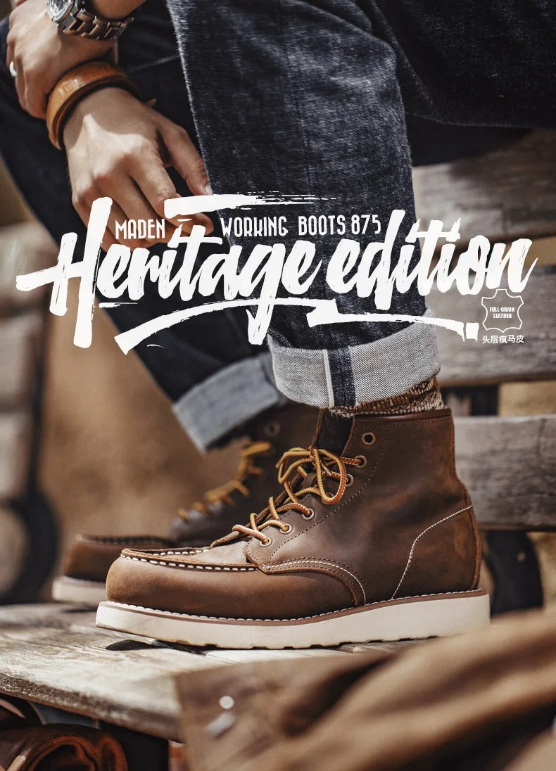 Men’s Heritage Leather Moc-Toe Boots