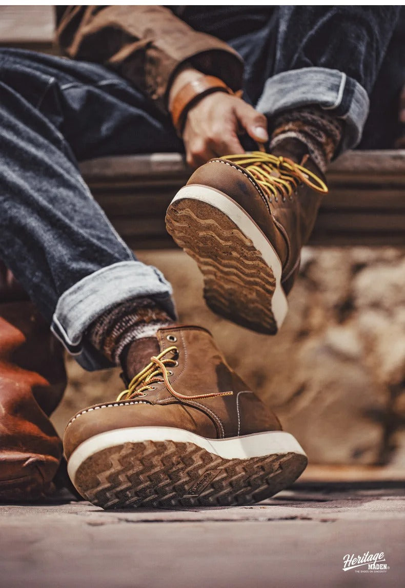 Men’s Heritage Leather Moc-Toe Boots