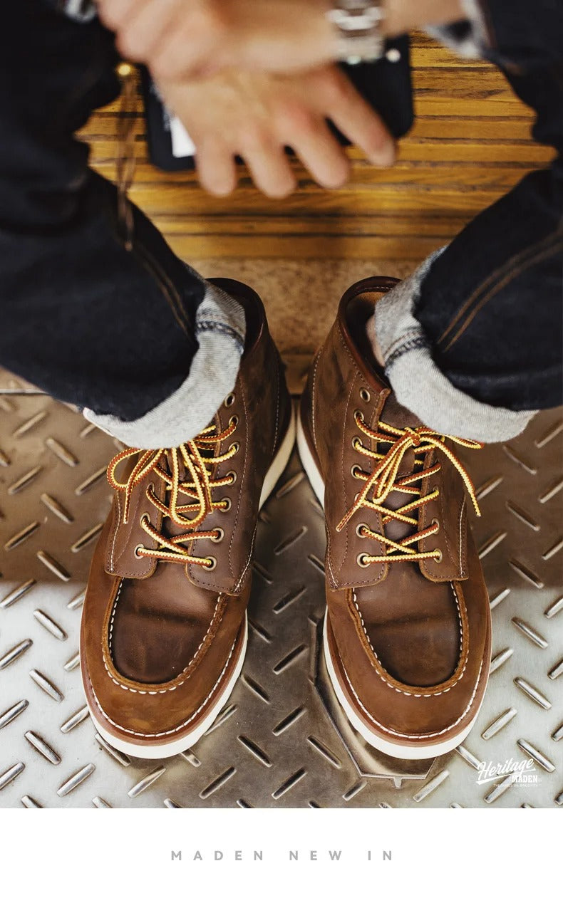 Men’s Heritage Leather Moc-Toe Boots