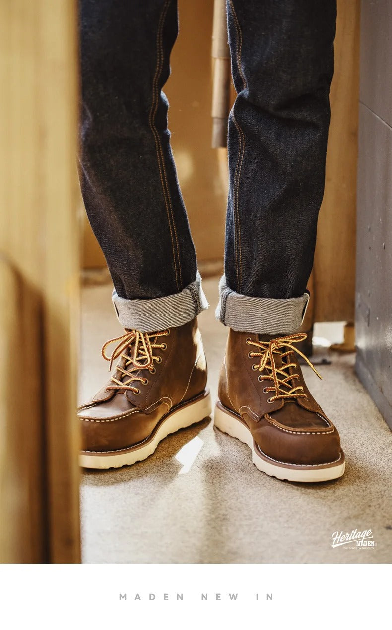 Men’s Heritage Leather Moc-Toe Boots