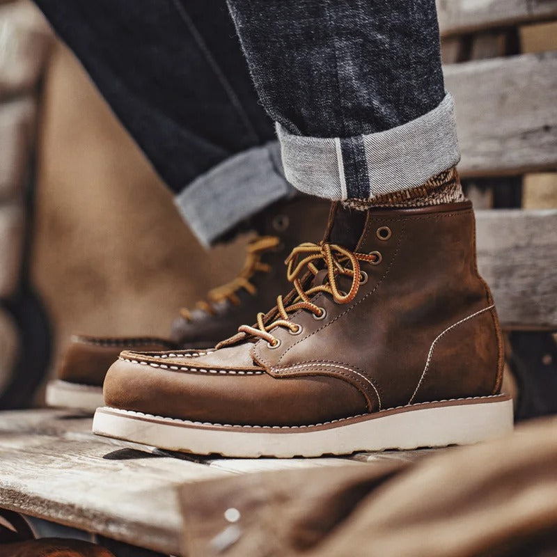 Men’s Heritage Leather Moc-Toe Boots