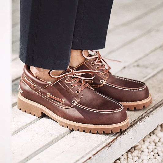 Men’s Rugged Leather Boat Shoes