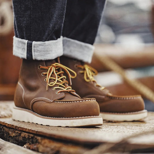 Men’s Heritage Leather Moc-Toe Boots